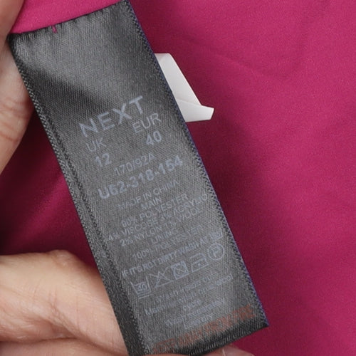 Next Women's Pink Bouclé Blazer, Size 12, Double-Breasted