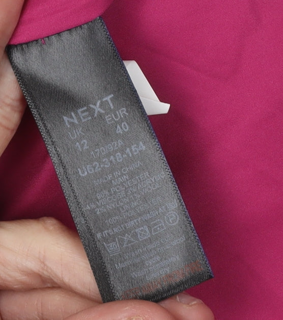 Next Women's Pink Bouclé Blazer, Size 12, Double-Breasted