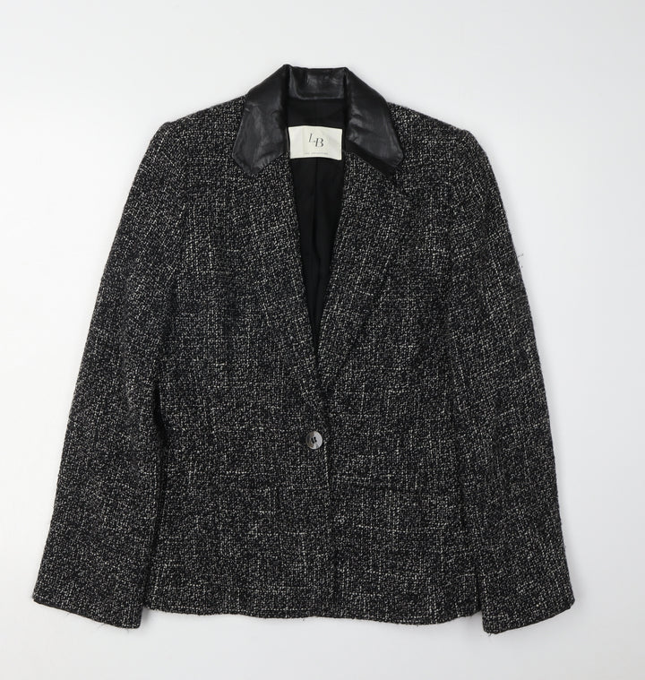 LB Women's Black Tweed Blazer - Size 8, Business Casual