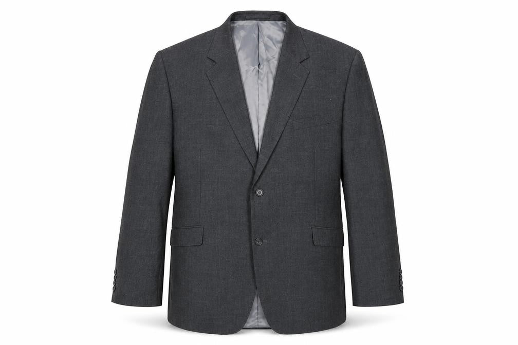 Front view of Brook Taverner Men's Grey Regular Fit Suit Jacket 48R