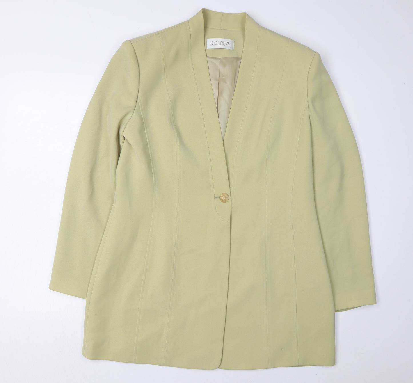 PLATINUM Gold Women's Blazer, Size 16, Shawl Collar