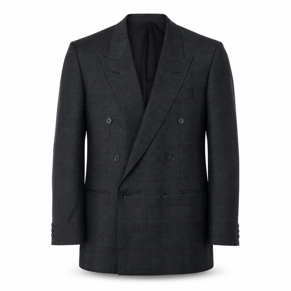 Front view of Marks & Spencer Men's Blue Check Blazer, size 38R