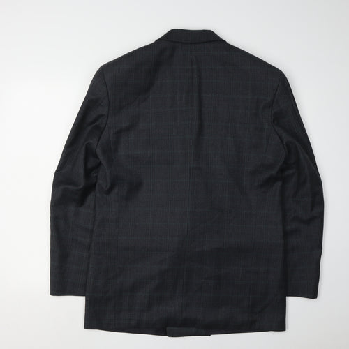 Marks and Spencer Men's Blue Check Blazer, Size 38R
