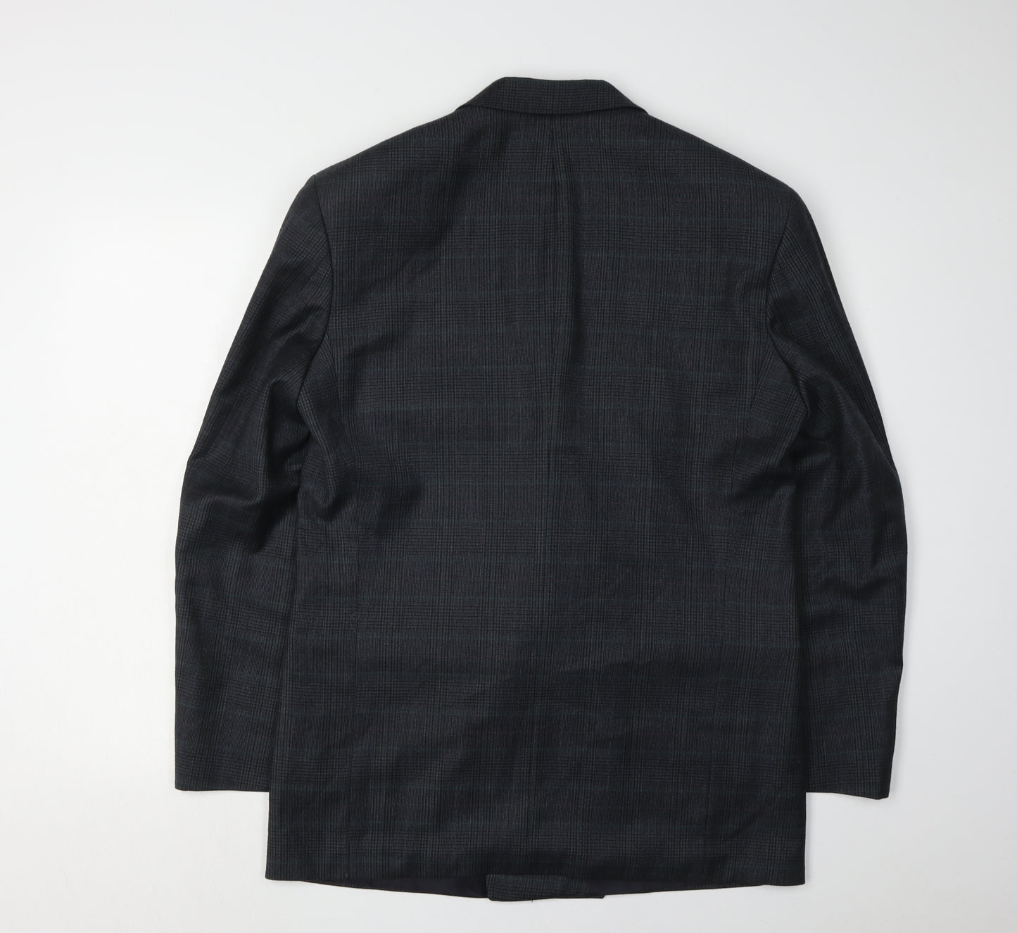 Marks and Spencer Men's Blue Check Blazer, Size 38R