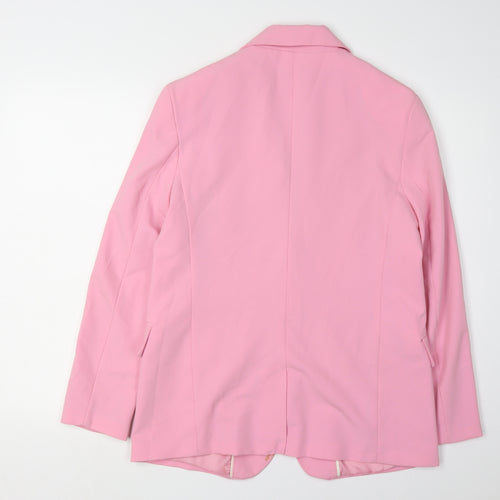 Bershka Women's Pink Blazer, Size S, Lined Twill