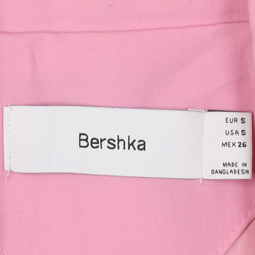 Bershka Women's Pink Blazer, Size S, Lined Twill