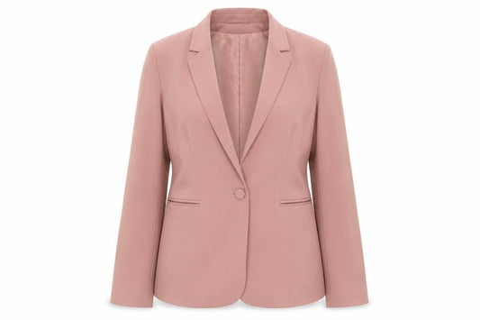Front view of ASOS Women’s Pink Blazer Jacket, size UK 12, Regular Fit