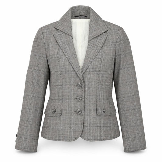 Front view of Next Women's Grey Petites Blazer, size 12, - Classic Fit
