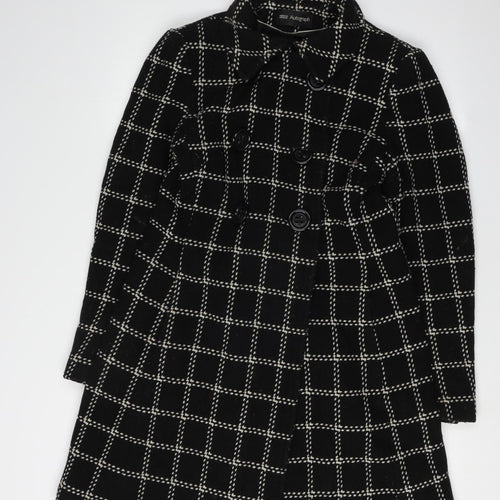Marks and Spencer Women's Black Check Trench Coat Size 10