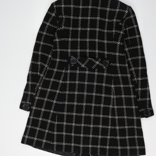 Marks and Spencer Women's Black Check Trench Coat Size 10