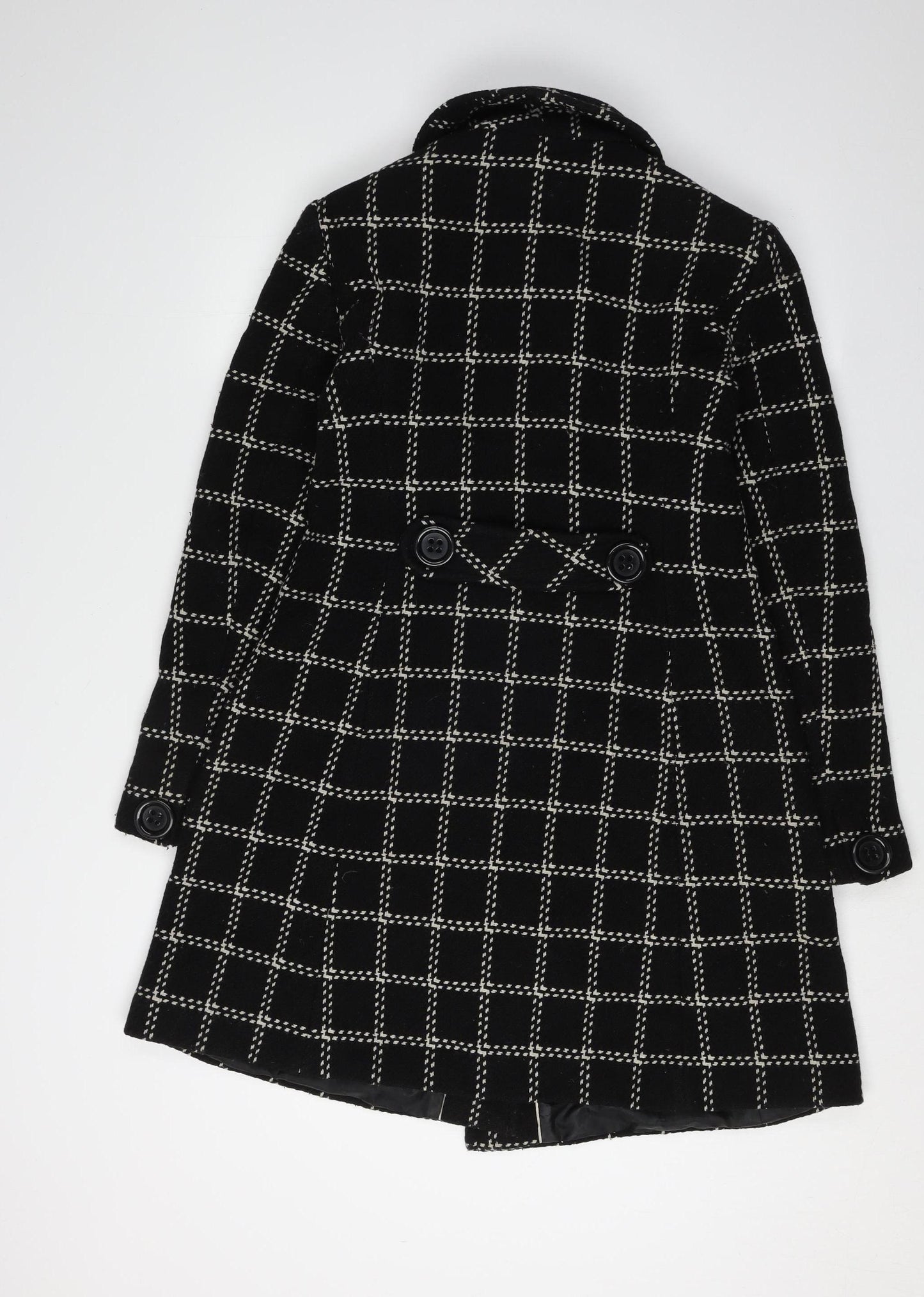 Marks and Spencer Women's Black Check Trench Coat Size 10
