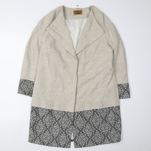 Marks and Spencer Women's Beige Coat - Size 14
