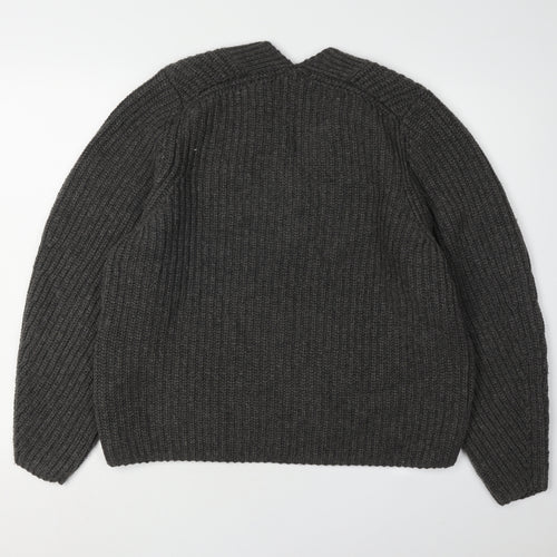 H&M Women's Grey V-Neck Knit Pullover Jumper