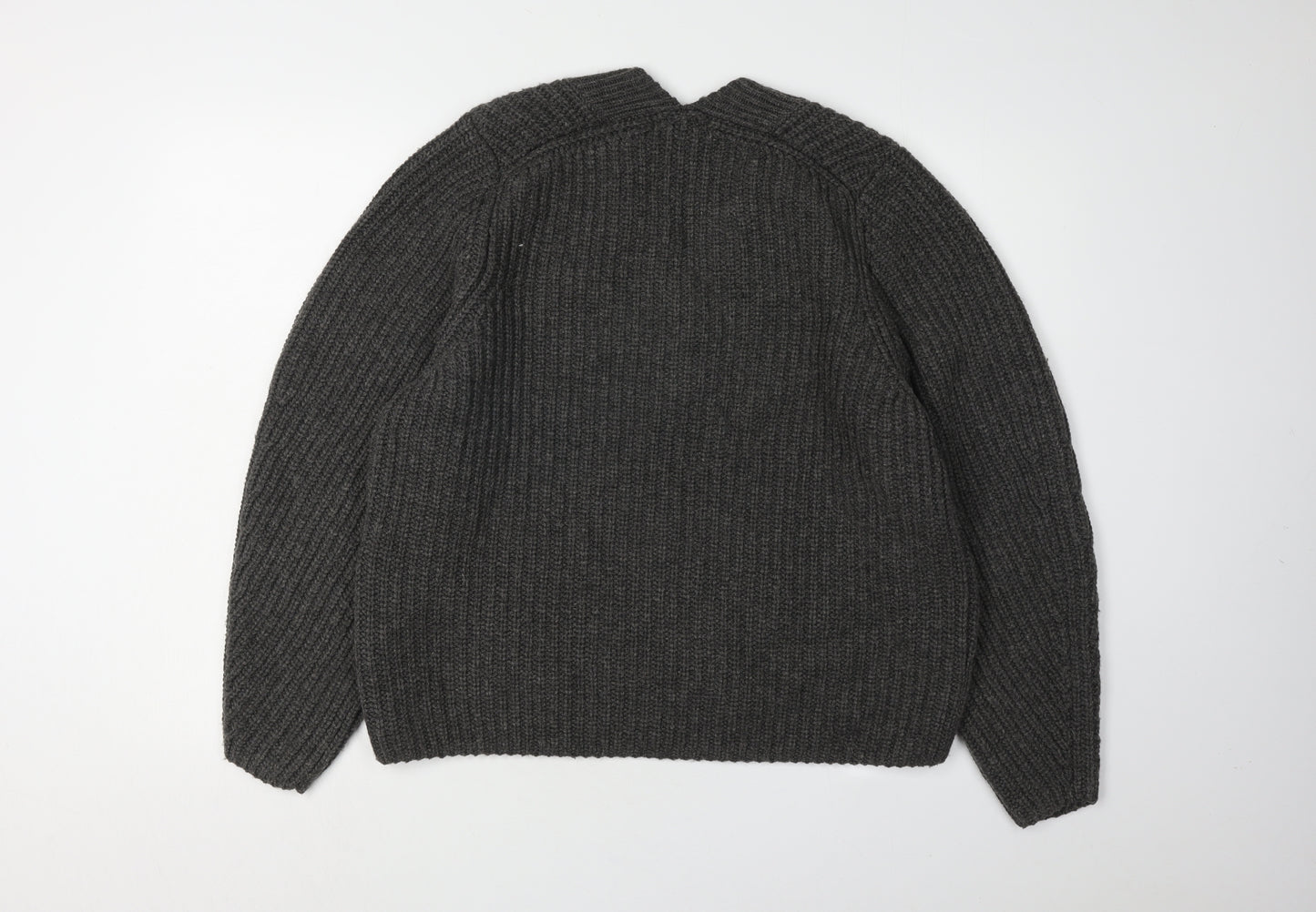 H&M Women's Grey V-Neck Knit Pullover Jumper