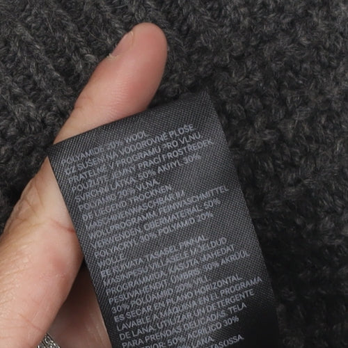 H&M Women's Grey V-Neck Knit Pullover Jumper