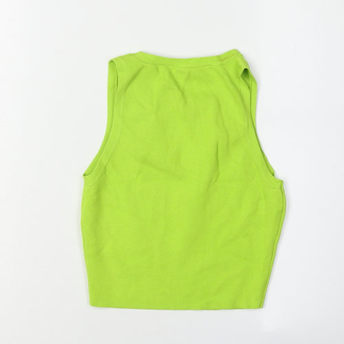 Zara Women's Green Sleeveless Tank Top - Size 12