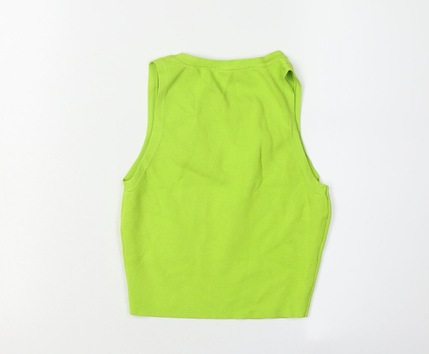 Zara Women's Green Sleeveless Tank Top - Size 12