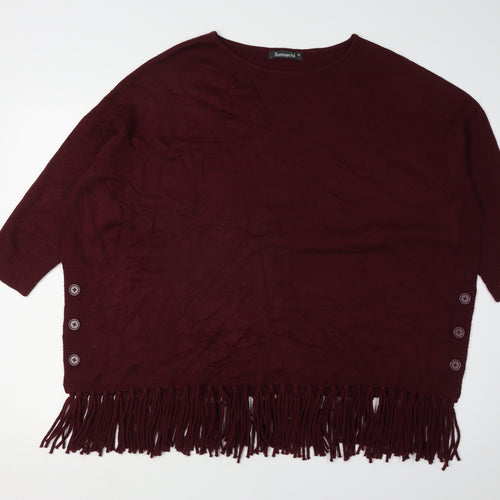 Bonmarché Women's Red Poncho Jumper M