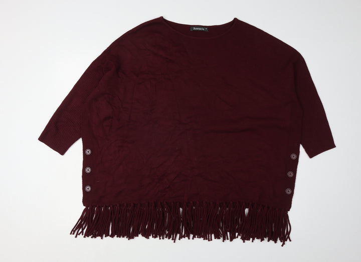 Bonmarché Women's Red Poncho Jumper M