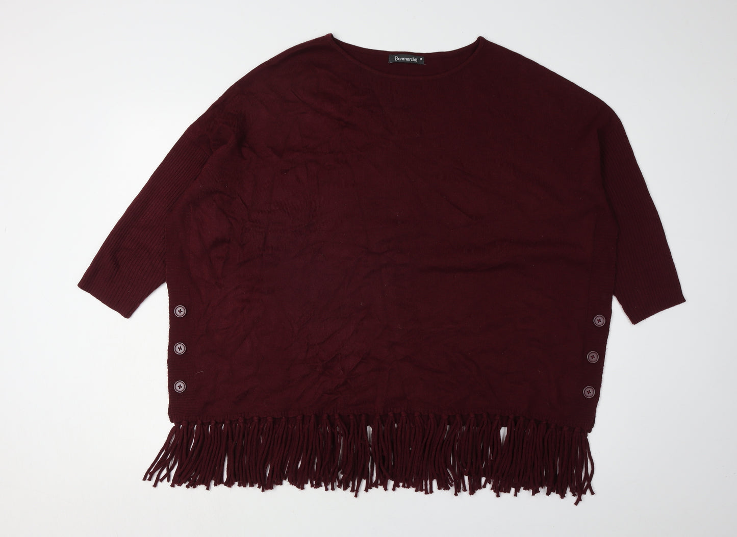 Bonmarché Women's Red Poncho Jumper M