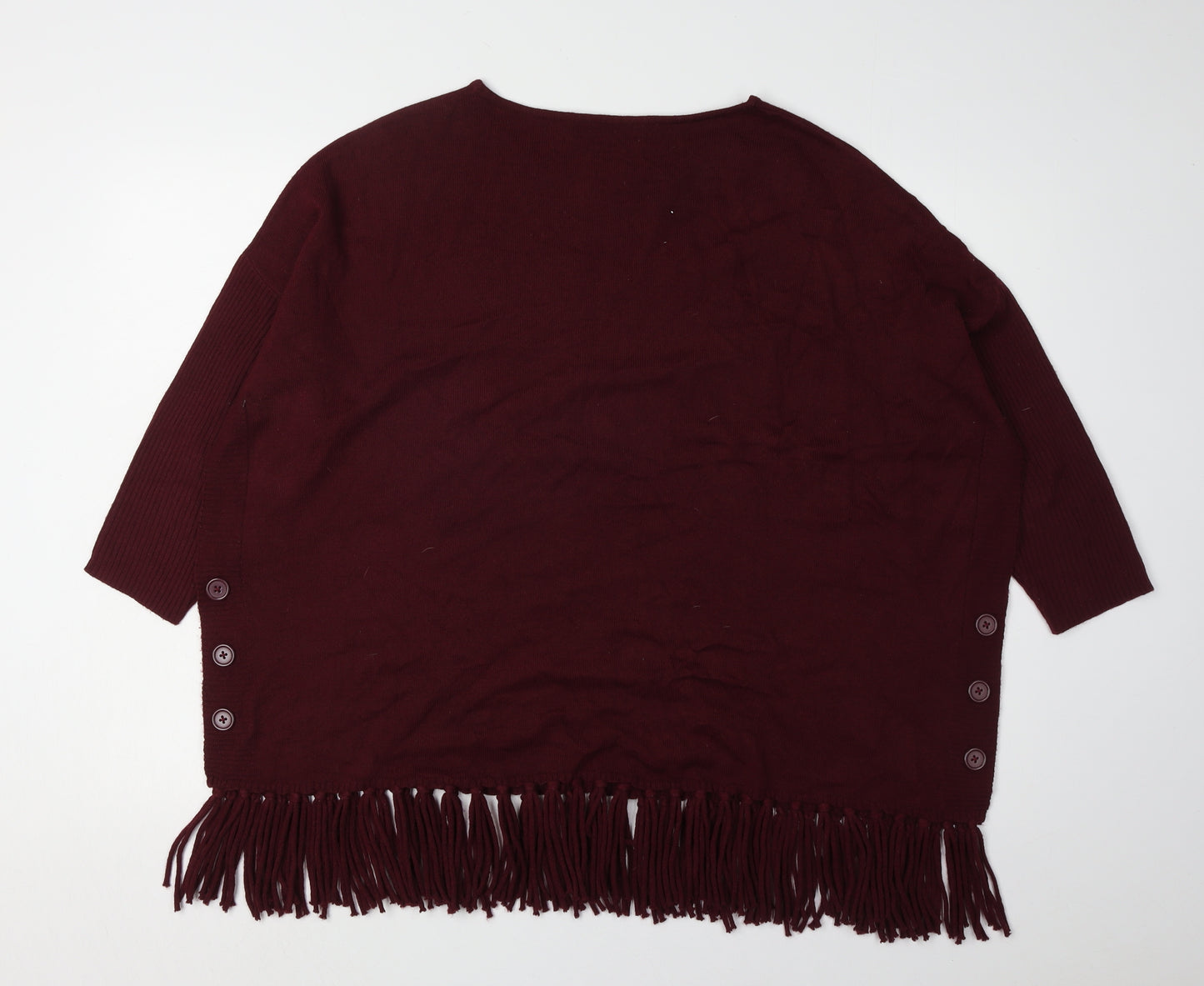 Bonmarché Women's Red Poncho Jumper M