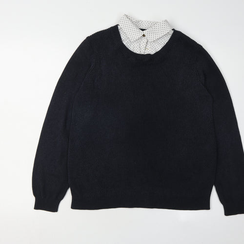 Marks and Spencer Women Black Polka Dot Pullover Jumper