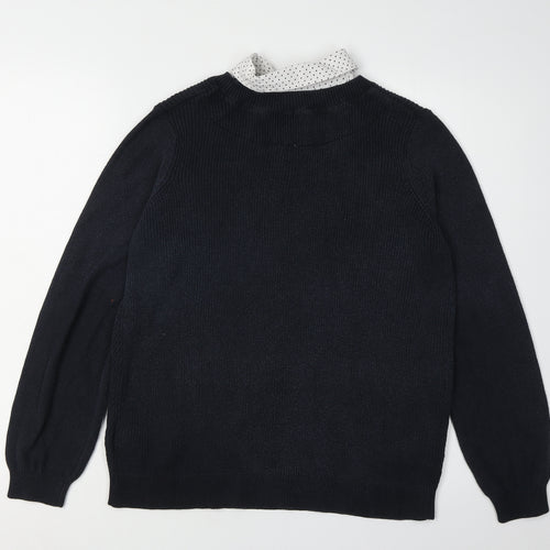 Marks and Spencer Women Black Polka Dot Pullover Jumper