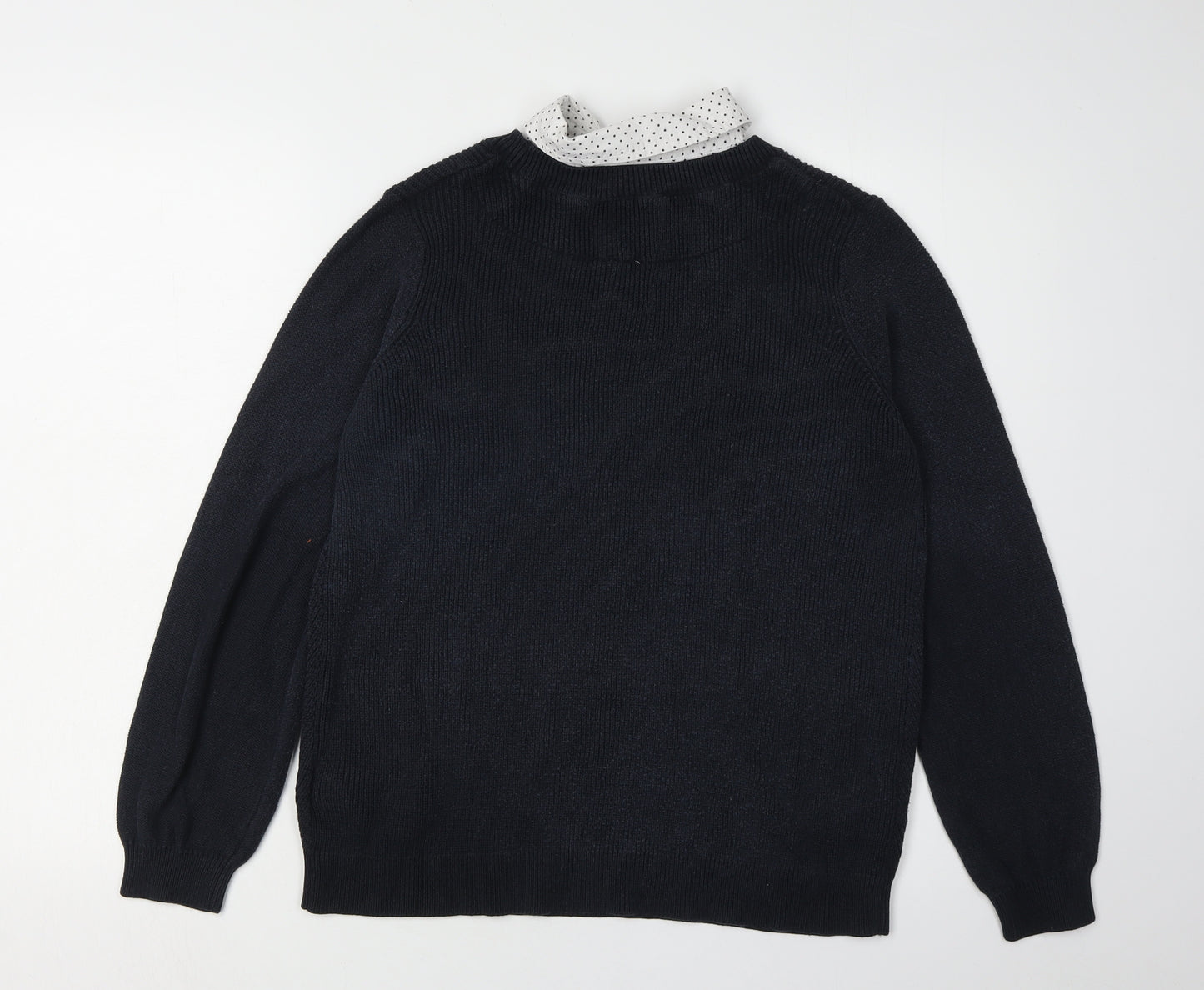 Marks and Spencer Women Black Polka Dot Pullover Jumper