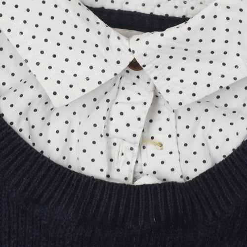 Marks and Spencer Women Black Polka Dot Pullover Jumper