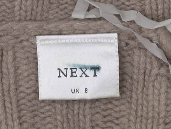 Next Women's Beige Cardigan, Size 8, Lambswool Blend