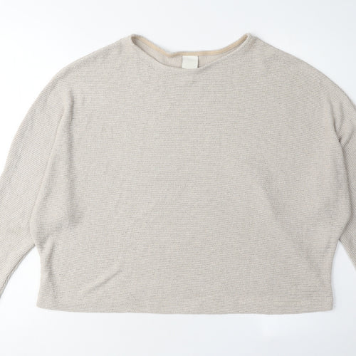 H&M Women's Beige Knit Jumper M