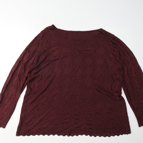 Marks and Spencer Women's Red Knit Jumper Size 16
