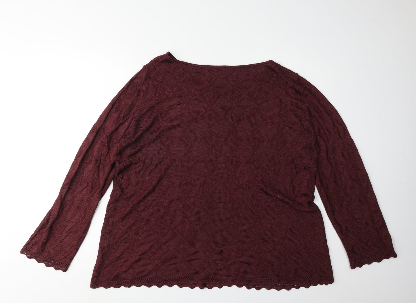 Marks and Spencer Women's Red Knit Jumper Size 16