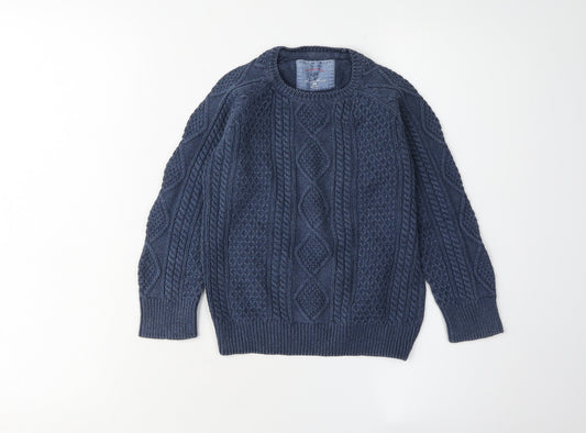 Zara Boys Blue Cable-Knit Pullover Jumper 5-6 Years