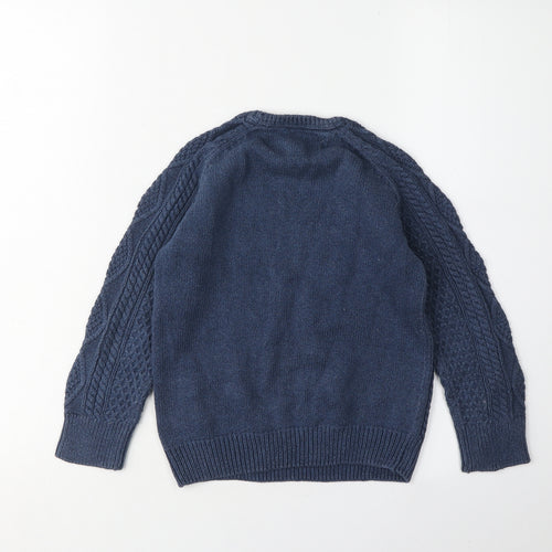 Zara Boys Blue Cable-Knit Pullover Jumper 5-6 Years