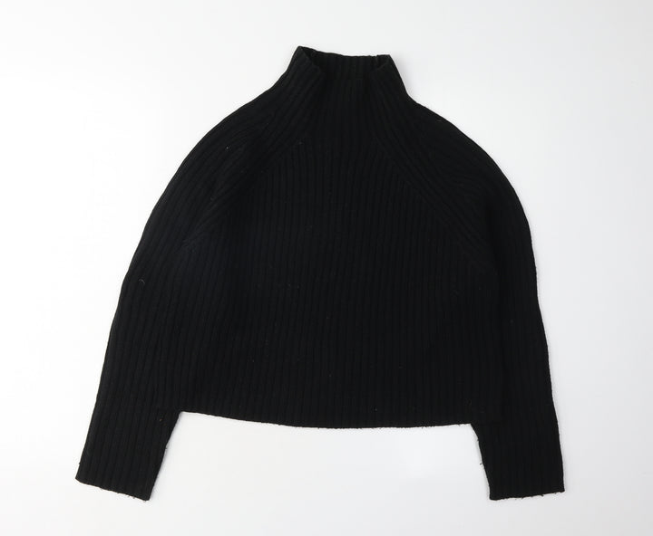 Brave Soul Women's Black Knit Jumper M High Neck