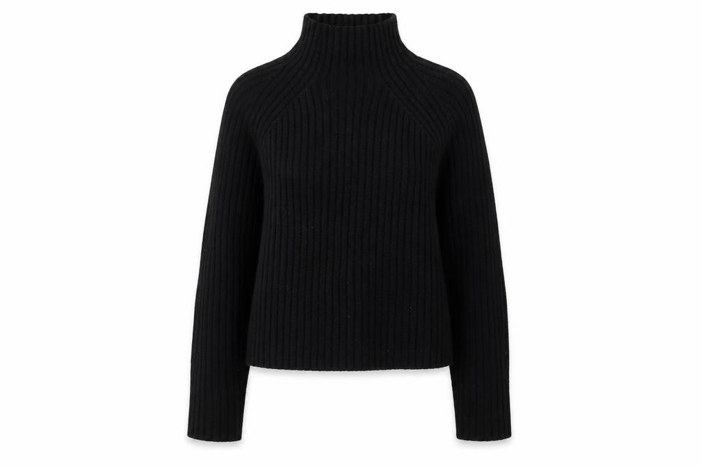 Brave Soul Women's Black Knit Jumper M High Neck
