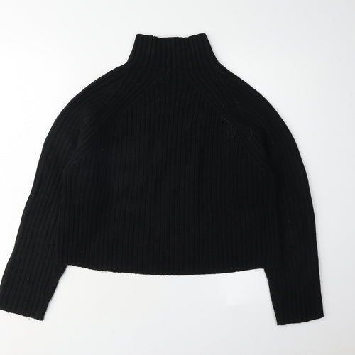 Brave Soul Women's Black Knit Jumper M High Neck