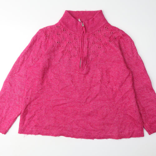 Damart Women's Pink Mock Neck Jumper, Size 22/24