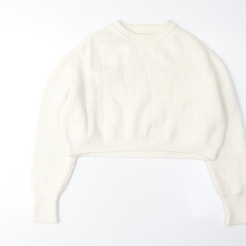 Zara Women's Ivory Knit Pullover Jumper M