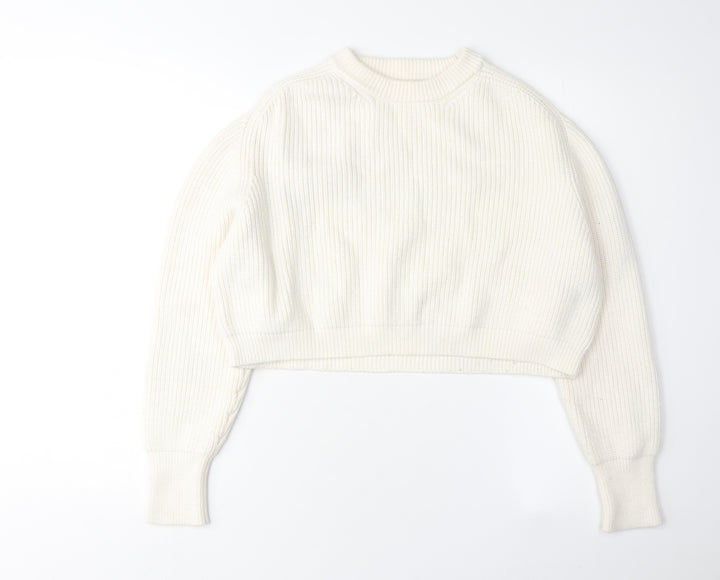 Zara Women's Ivory Knit Pullover Jumper M