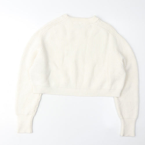 Zara Women's Ivory Knit Pullover Jumper M