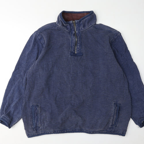 Dunnes Men's Blue 1/4 Zip Sweatshirt XL