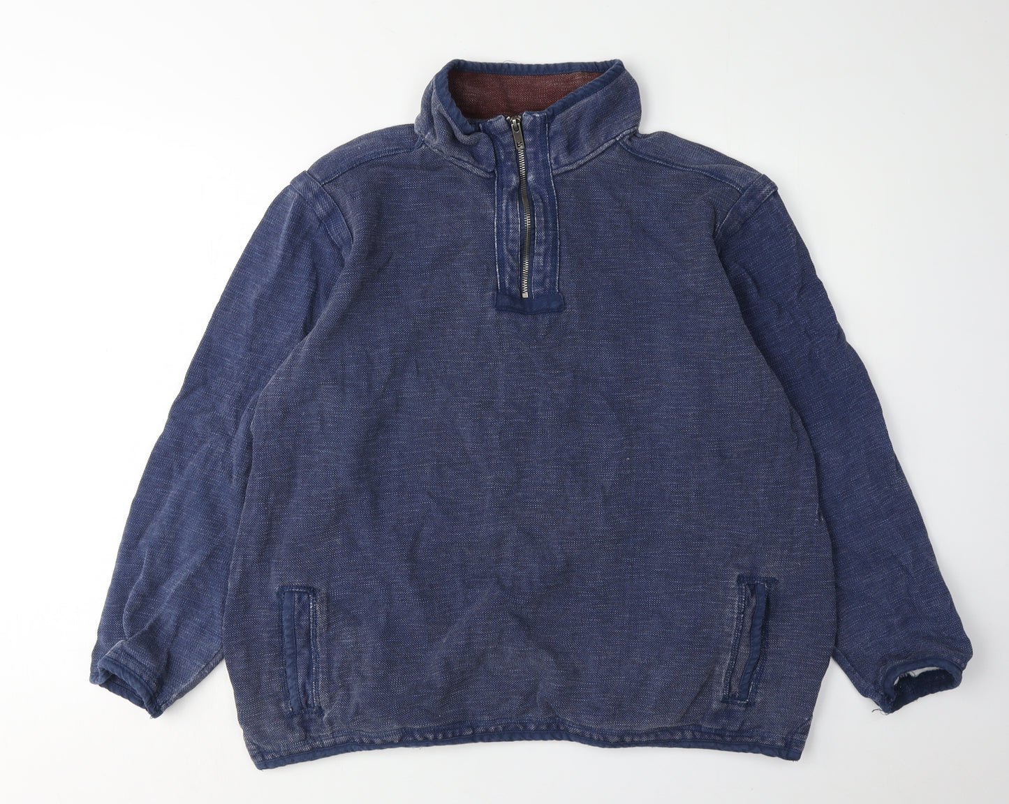 Dunnes Men's Blue 1/4 Zip Sweatshirt XL