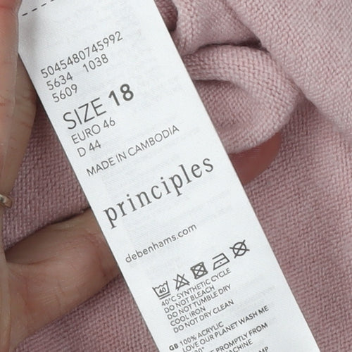 Principles Women's Pink Pullover Jumper Size 18