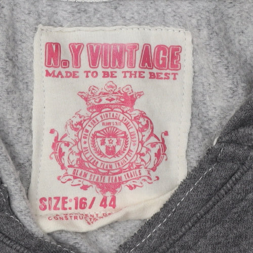 N.Y Vintage Women's Grey Pullover Hoodie Size 16