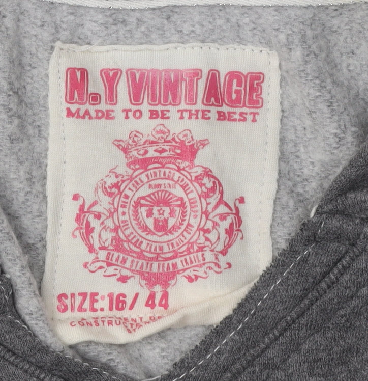 N.Y Vintage Women's Grey Pullover Hoodie Size 16