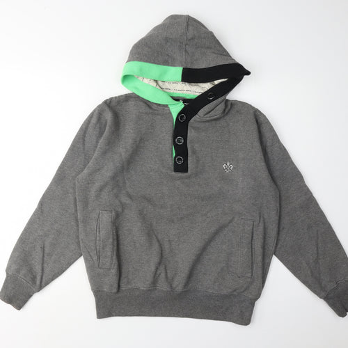 D-Issue Men's Grey Henley Hoodie S