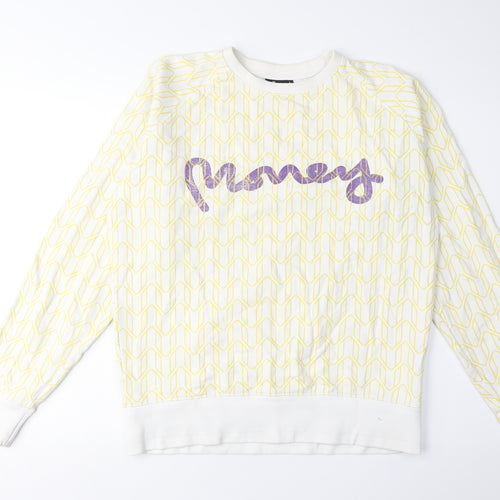 Money Unisex White L Pullover Sweatshirt - Logo Accent