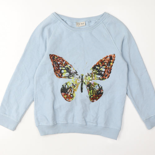 Next Girls Blue Butterfly Pullover Sweatshirt 10 Years